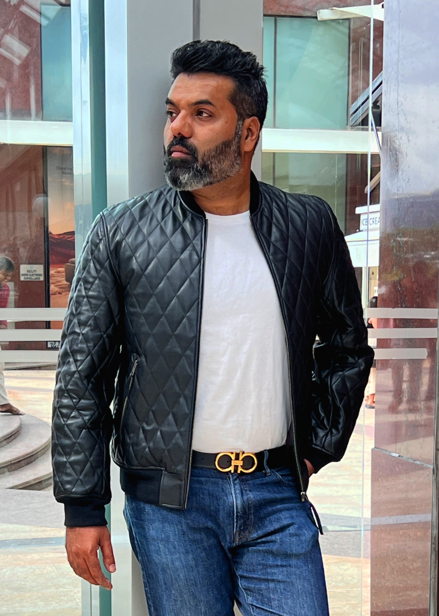 Quilted Leather Jacket - Main Image