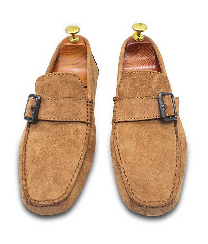 Single Monk Suede Driving Shoes