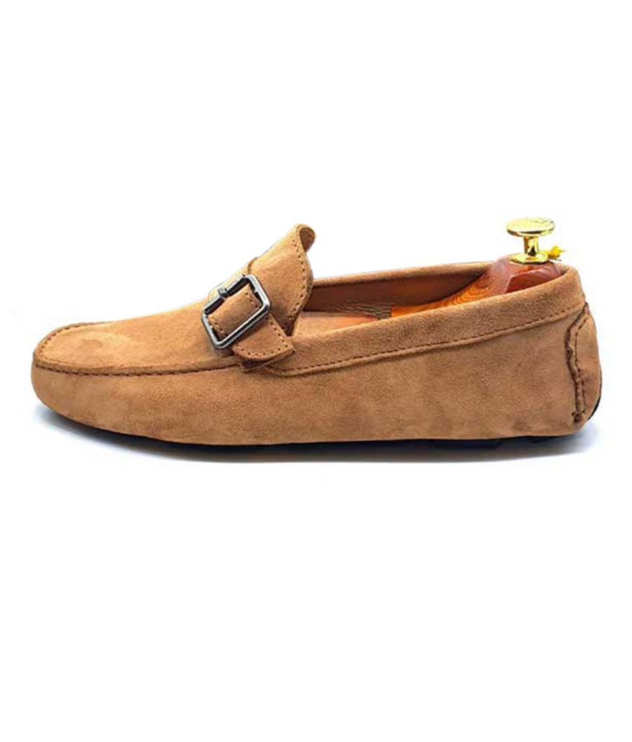 Single Monk Suede Driving Shoes